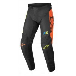 SPODNIE ALPINESTARS RACER COMPASS JUNIOR BLACK/FLUO YELLOW/CORAL