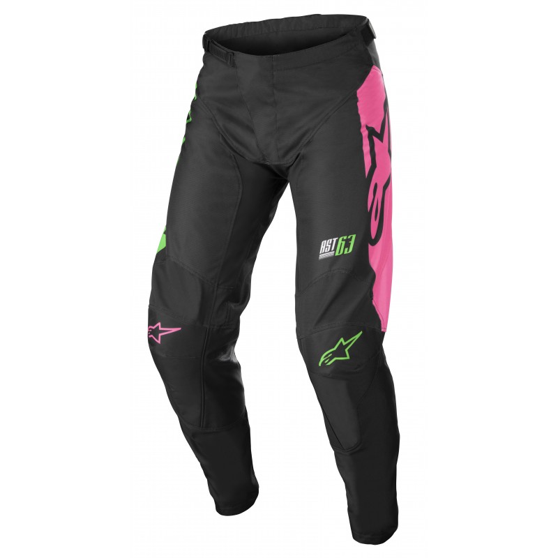 SPODNIE ALPINESTARS RACER COMPASS JUNIOR BLACK/NEON GREEN/FLUO PINK