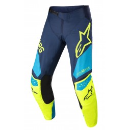 SPODNIE ALPINESTARS RACER FACTORY JUNIOR DARK BLUE/FLUO YELLOW/BLUE NEO