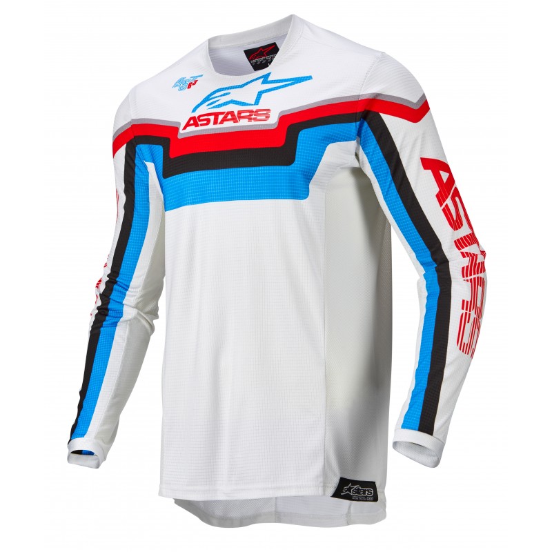 BLUZA ALPINESTARS TECHSTAR QUADRO WHITE/NEON BLUE/BRIGHT RED