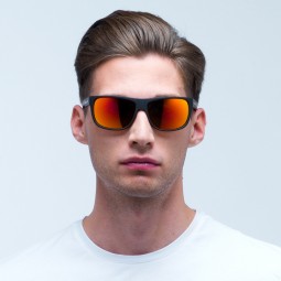 OKULARY RBS RED BULL LOOM BLACK - SZKŁA BROWN WITH RED MIRROR POL