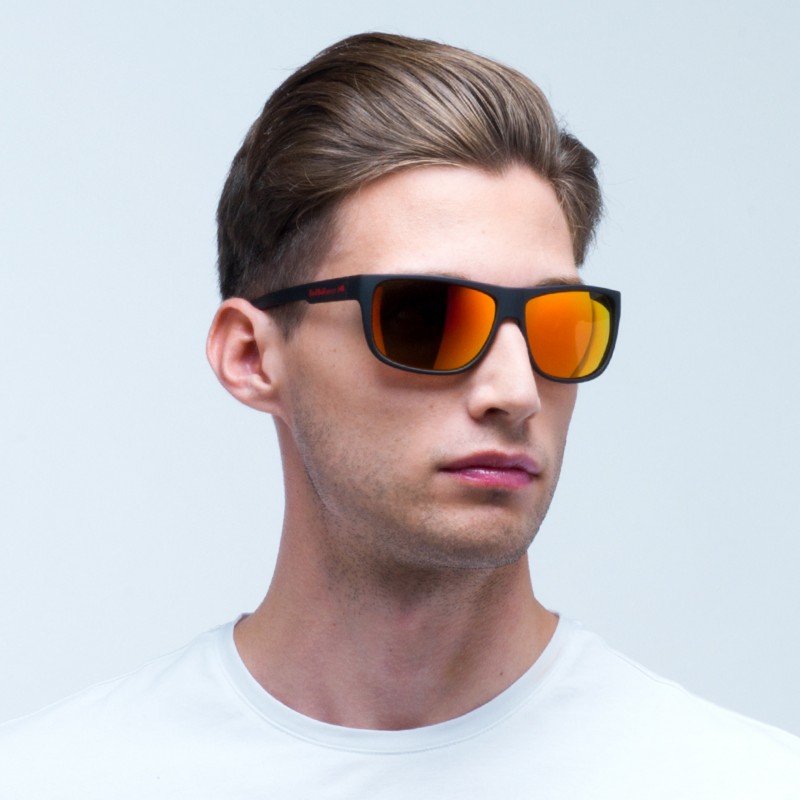 OKULARY RBS RED BULL LOOM BLACK - SZKŁA BROWN WITH RED MIRROR POL