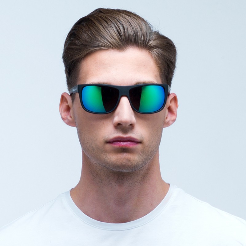 OKULARY RBS RED BULL LOOM BLACK - SZKŁA SMOKE WITH GREEN MIRROR POL