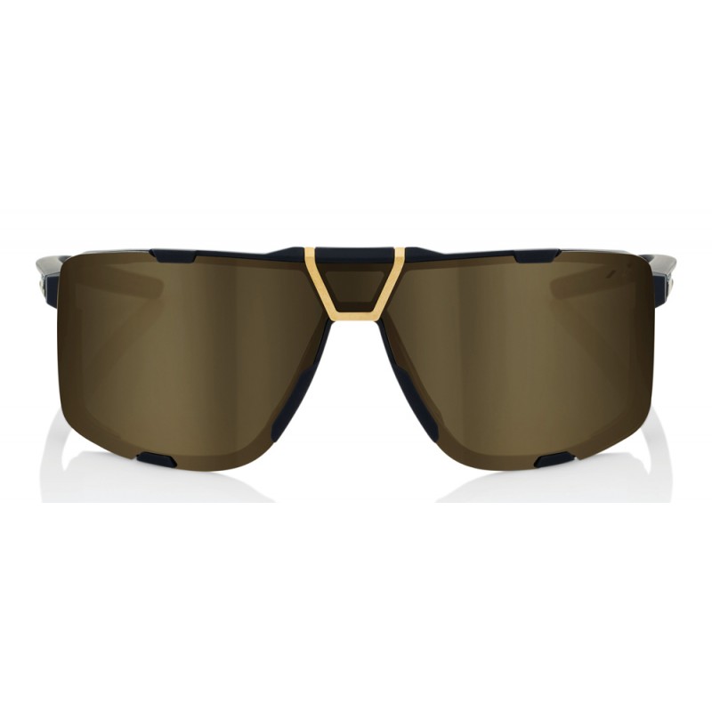 Okulary 100% EASTCRAFT Soft Tact Black - Soft Gold Mirror Lens (Szkła Złote Lustrzane) (NEW 2022)