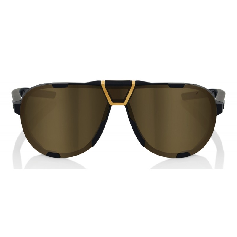 Okulary 100% WESTCRAFT Soft Tact Black - Soft Gold Mirror Lens (Szkła Złote Lustrzane) (NEW 2022)