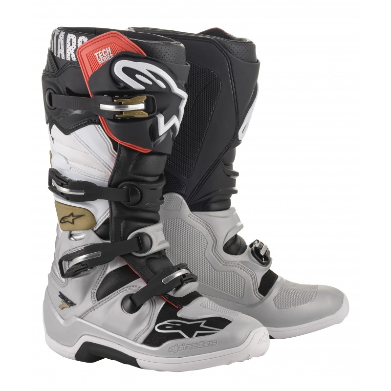 BUTY ALPINESTARS TECH 7 BLACK/SILVER WHITE/GOLD