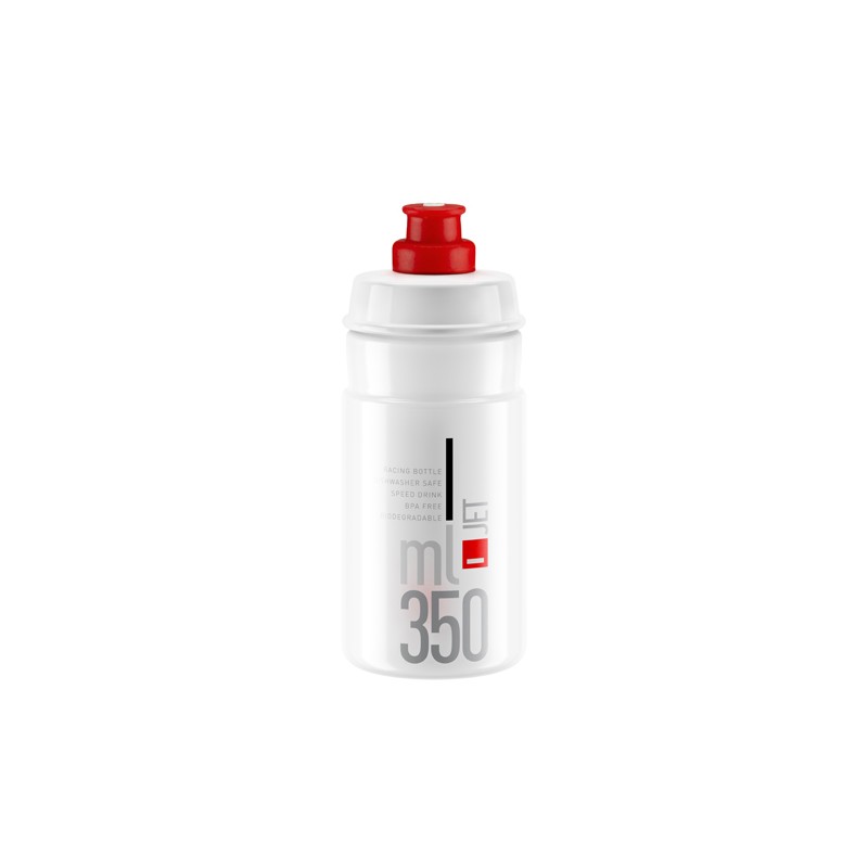 Elite Bidon Jet Clear Red logo 350ml