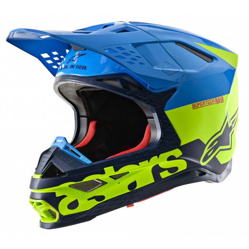KASK ALPINESTARS SUPERTECH S-M8 RADIUM AQUA/FLUO YELLOW/NAVY M&G