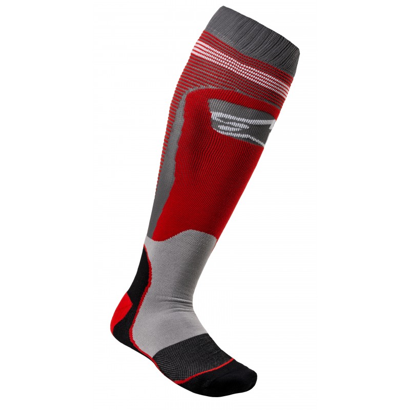 SKARPETY ALPINESTARS MX PLUS-1 RED COOL GREY