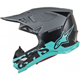 KASK ALPINESTARS SUPERTECH S-M8 RADIUM BLACK MATTE/MID GREY/TEAL