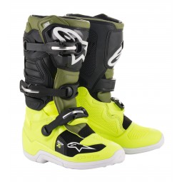 BUTY ALPINESTARS JUNIOR TECH 7S FLUO YELLOW/MILITARY GREEN BLK