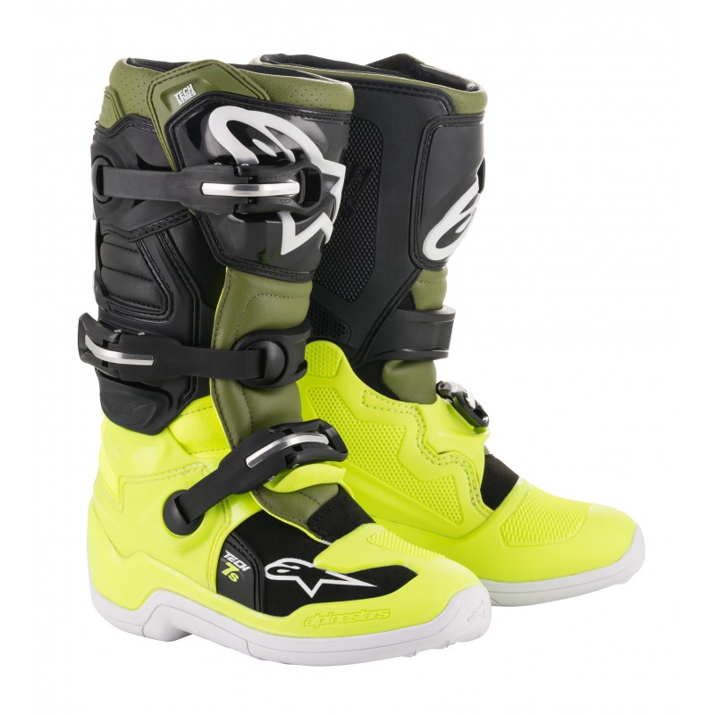 BUTY ALPINESTARS JUNIOR TECH 7S FLUO YELLOW/MILITARY GREEN BLK