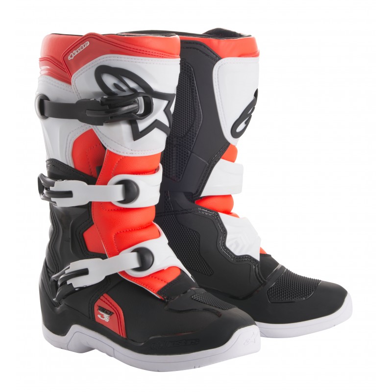BUTY ALPINESTARS TECH 3S JUNIOR BLACK/WHITE/FLUO RED