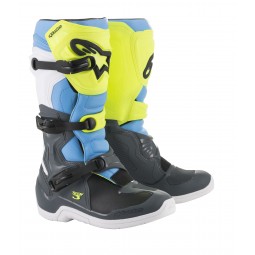 BUTY ALPINESTARS TECH 3 COOL GREY/FLUO YELLOW/CYAN