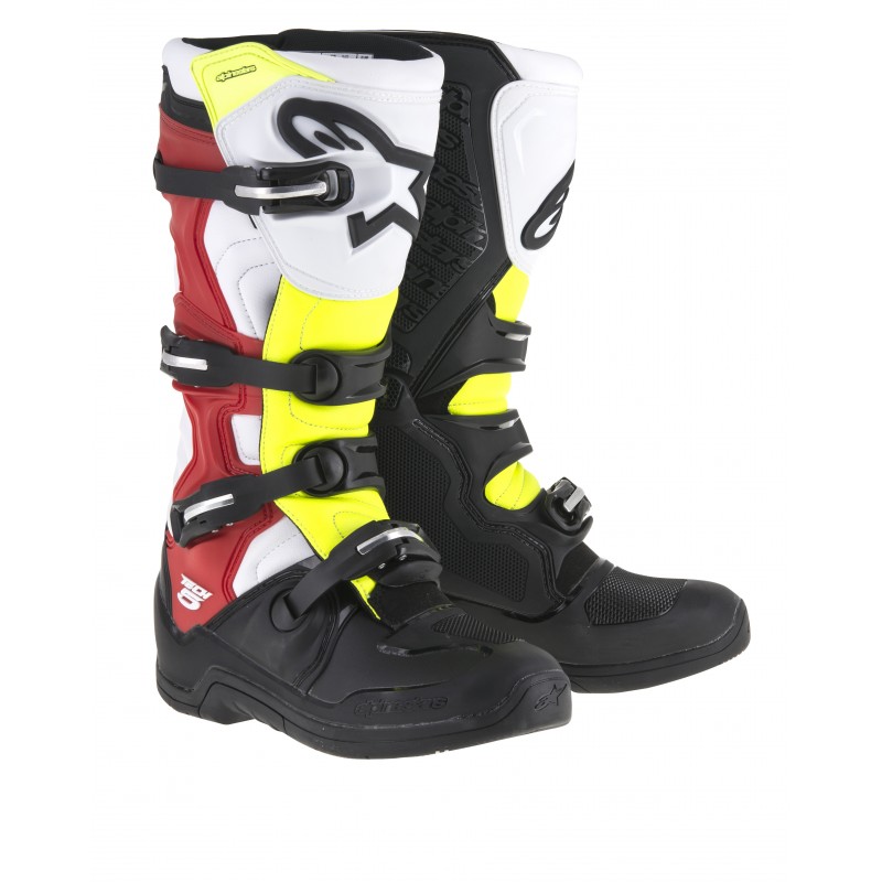 BUTY ALPINESTARS TECH 5 BLACK/WHITE/RED/FLUO YELLOW