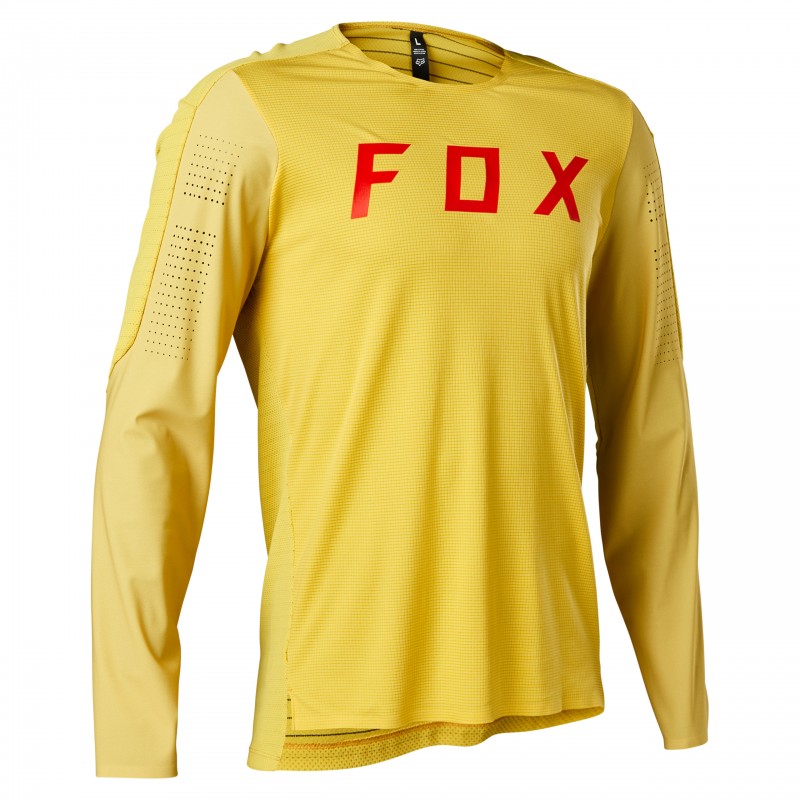 KOSZULKA ROWEROWA Z DŁUGIM RĘKAWEM FOX FLEXAIR PRO PEAR YELLOW