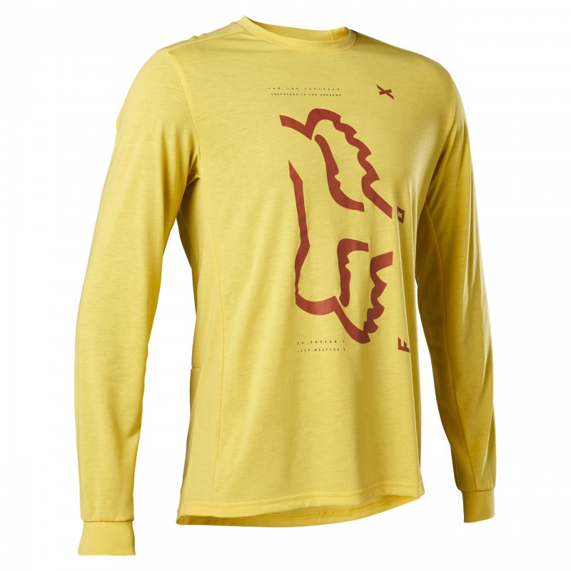 KOSZULKA ROWEROWA Z DŁUGIM RĘKAWEM FOX RANGER DR PEAR YELLOW