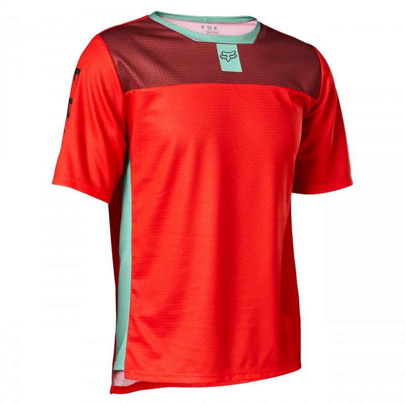 KOSZULKA ROWEROWA FOX JUNIOR DEFEND FLUO RED