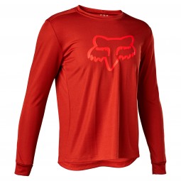 KOSZULKA ROWEROWA Z DŁUGIM RĘKAWEM FOX JUNIOR RANGER RED CLAY