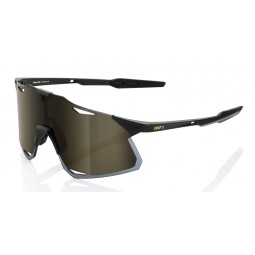 Okulary 100% HYPERCRAFT Matte Black - Soft Gold Mirror Lens (Szkła Złote Lustrzane LT 10% + Szkła Przeźroczyste LT 93%) (NEW 202