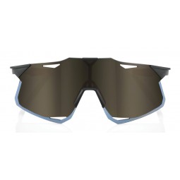 Okulary 100% HYPERCRAFT Matte Black - Soft Gold Mirror Lens (Szkła Złote Lustrzane LT 10% + Szkła Przeźroczyste LT 93%) (NEW 202
