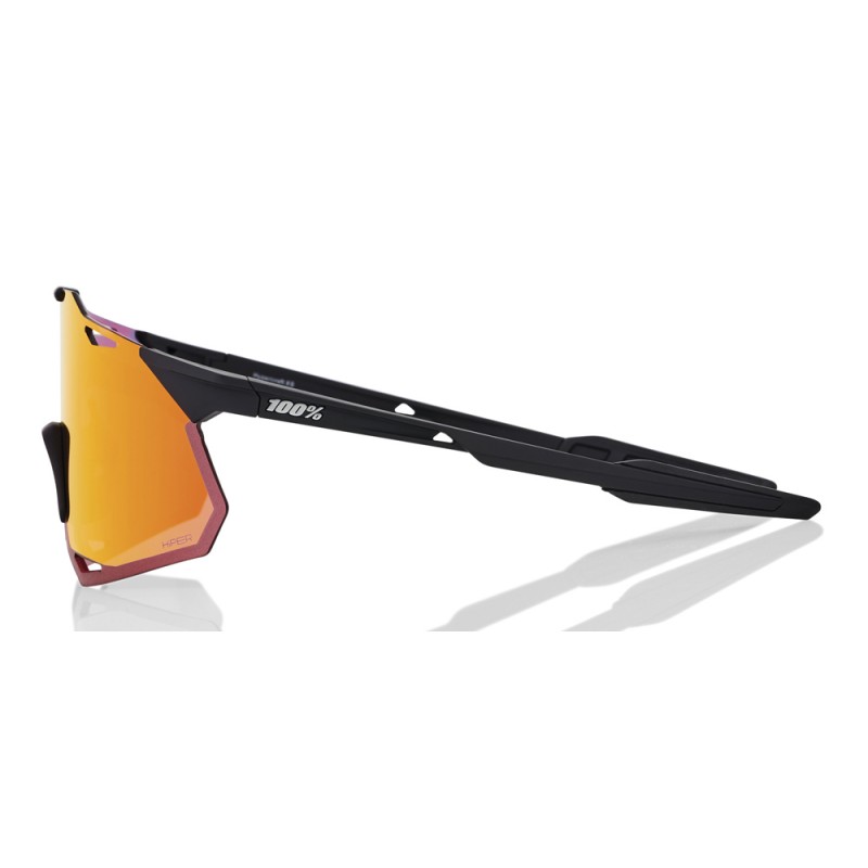 Okulary 100% HYPERCRAFT XS Soft Tack Black - HiPER Red Multilayer Mirror Lens (Szkła Czerwone Lustrzane Wielowarstwowe LT 23% + 