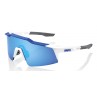 Okulary 100% SPEEDCRAFT SL Matte White/Metallic Blue - HiPER Blue Multilayer Mirror Lens (Szkła Niebieskie Lustrzane Wielowarstw