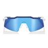 Okulary 100% SPEEDCRAFT SL Matte White/Metallic Blue - HiPER Blue Multilayer Mirror Lens (Szkła Niebieskie Lustrzane Wielowarstw
