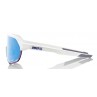 Okulary 100% S2 Matte White - HiPER Blue Multilayer Mirror Lens (Szkła Niebieskie Lustrzane Wielowarstwowe LT 15% + Szkła Przeźr