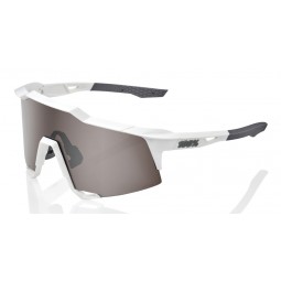 Okulary 100% SPEEDCRAFT Matte White - HiPER Silver Mirror Lens (Szkła Srebrne Lustrzane LT 14% + Szkła Przeźroczyste LT 93%) (NE