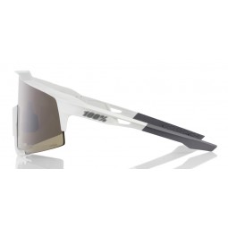 Okulary 100% SPEEDCRAFT Matte White - HiPER Silver Mirror Lens (Szkła Srebrne Lustrzane LT 14% + Szkła Przeźroczyste LT 93%) (NE