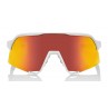 Okulary 100% S3 Soft Tact White - HiPER Red Multilayer Mirror Lens (Szkła Czerwone Lustrzane Wielowarstwowe LT 21% + Szkła Przeź