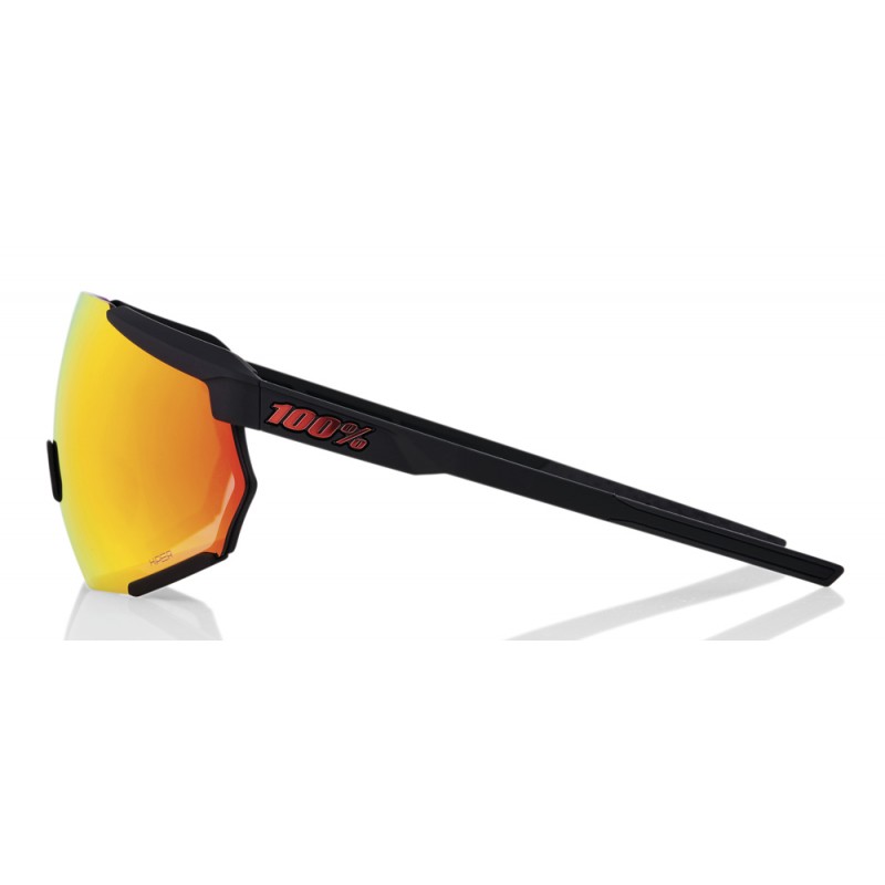 Okulary 100% RACETRAP 3.0 Soft Tact Black - HiPER Red Multilayer Mirror Lens (Szkła Czerwone Lustrzane Wielowarstwowe LT 20% + S