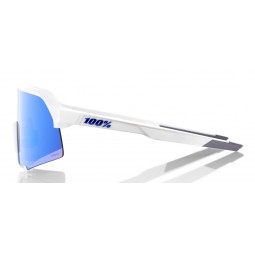 Okulary 100% S3 Matte White - HiPER Blue Multilayer Mirror Lens (Szkła Niebieskie Lustrzane Wielowarstwowe LT 15% + Szkła Przeźr