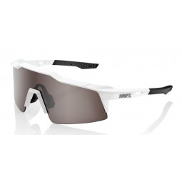 Okulary 100% SPEEDCRAFT SL Matte White - HiPER Silver Mirror Lens (Szkła Srebrne Lustrzane LT 14% + Szkła Przeźroczyste LT 93%) 