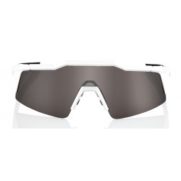 Okulary 100% SPEEDCRAFT SL Matte White - HiPER Silver Mirror Lens (Szkła Srebrne Lustrzane LT 14% + Szkła Przeźroczyste LT 93%) 