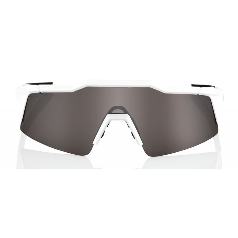 Okulary 100% SPEEDCRAFT SL Matte White - HiPER Silver Mirror Lens (Szkła Srebrne Lustrzane LT 14% + Szkła Przeźroczyste LT 93%) 