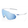 Okulary 100% RACETRAP 3.0 Matte White - HiPER Blue Multilayer Mirror Lens (Szkła Niebieskie Lustrzane Wielowarstwowe LT 13% + Sz