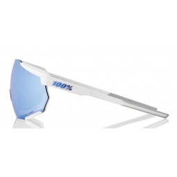 Okulary 100% RACETRAP 3.0 Matte White - HiPER Blue Multilayer Mirror Lens (Szkła Niebieskie Lustrzane Wielowarstwowe LT 13% + Sz