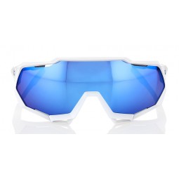 Okulary 100% SPEEDTRAP Matte White - HiPER Blue Multilayer Mirror Lens (Szkła Niebieskie Lustrzane Wielowarstwowe LT 13% + Szkła