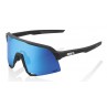 Okulary 100% S3 Matte Black - HiPER Blue Multilayer Mirror Lens (Szkła Niebieskie Lustrzane Wielowarstwowe LT 15% + Szkła Przeźr