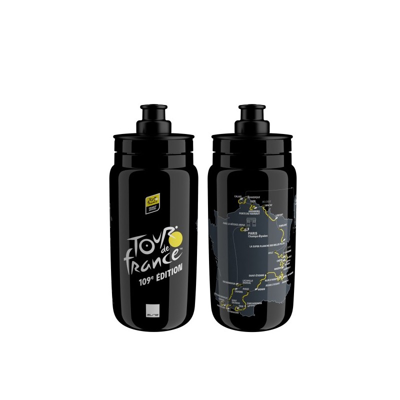 Elite Bidon FLY Teams 2022 Tour de France Black Map 550ml