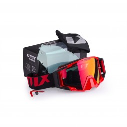 GOGLE IMX SAND RED/BLACK MATT - SZYBA RED IRIDIUM + CLEAR (2 SZYBY W ZESTAWIE)