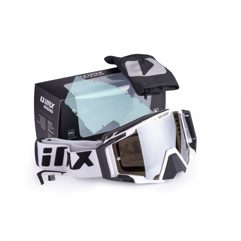 GOGLE IMX SAND WHITE/BLACK MATT - SZYBA SILVER IRIDIUM + CLEAR (2 SZYBY W ZESTAWIE)