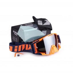 GOGLE IMX SAND ORANGE/WHITE/BLUE - SZYBA SILVER IRIDIUM + CLEAR (2 SZYBY W ZESTAWIE)