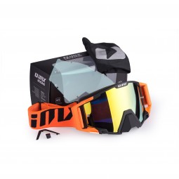 GOGLE IMX SAND BLACK/ORANGE MATT - SZYBA ORANGE IRIDIUM + CLEAR (2 SZYBY W ZESTAWIE)
