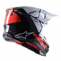 KASK ALPINESTARS SUPERTECH S-M8 FACTORY BLACK/WHITE/FLUO RED GLOSSY