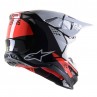 KASK ALPINESTARS SUPERTECH S-M8 FACTORY BLACK/WHITE/FLUO RED GLOSSY