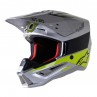 KASK ALPINESTARS S-M5 BOND SILVER/FLUO YELOW/MILITARY GREEN GLOSSY