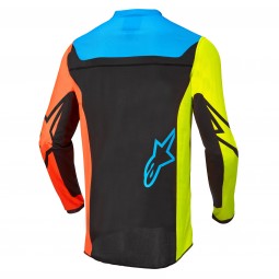 BLUZA ALPINESTARS RACER COMPASS JUNIOR BLACK/FLUO YELLOW/CORAL